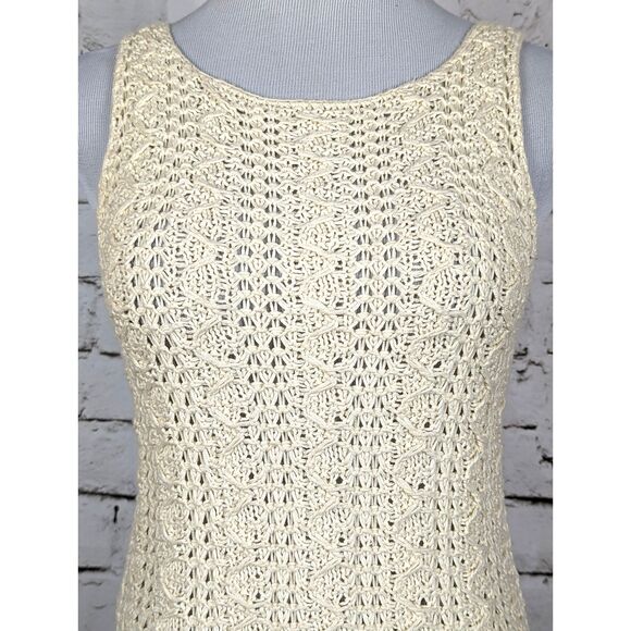 ANTHROPOLOGIE Far Away From Close Wool-Blend Crochet Knit Tank Dress Small - Picture 3 of 8